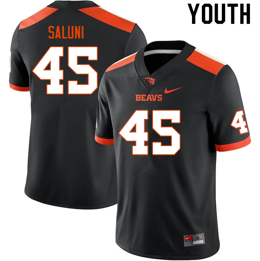 Youth #45 Semisi Saluni Oregon State Beavers College Football Jerseys Sale-Black